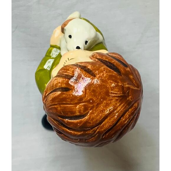 Made In Japan Figurine Boy with Dog MCM Green Shirt Brown Hair Pants Vintage - Picture 5 of 9